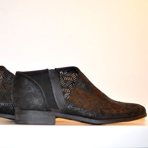 Women's Qupid Black Open Shank Perforated Bootie 8